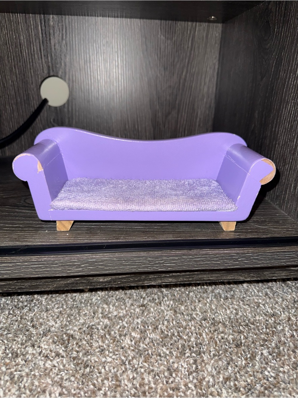 Kid connection purple wood sofa for doll house